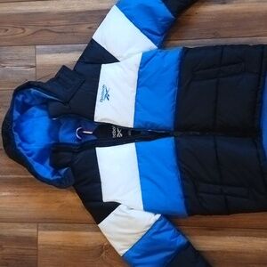 Reebok Black and Royal Blue Jacket With White Accents New With Tags Size L 14/16
